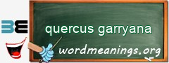 WordMeaning blackboard for quercus garryana